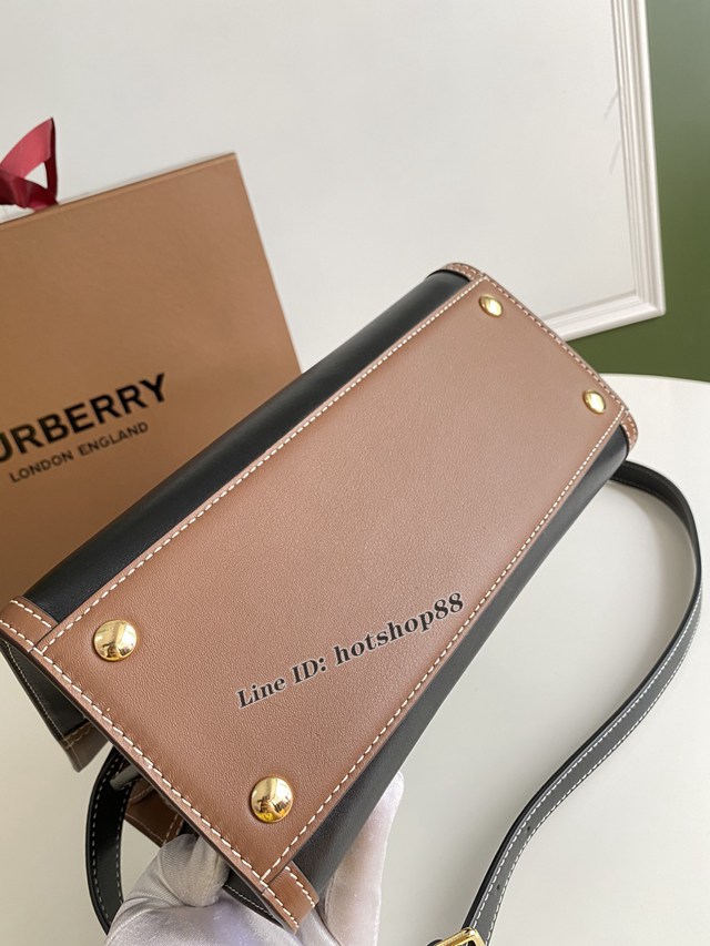 Burberry專櫃新款小號Title泰爾勒手袋 巴寶莉Vintage復古格紋手提肩背女包 yxb1156